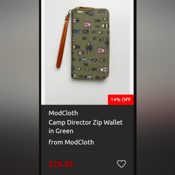 Modcloth Camp Director Zip Wallet in Army Green - Picture 3 of 7